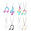 Pendentif Colliers 4 couleurs Amis Amour Couple Collier Coloré Note Musicale Bonne Amitié Bijoux Cadeau