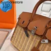 Luxo piquenique bolsa de bambu bikns handswen 10a couro genuíno moda bolsas bolsa totewith logotipo qq qqlazer saco diagonal 7sw6