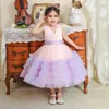 Girl Dresses Kids Puffy Cake Dress For Baby Christmas First Baptism Lace Bow Princess Tutu Birthday Wedding Gown