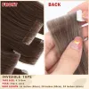 Extensions Neitsi Invisible Tape Hair Extensions Hand Tied Tape in Hair Extensions Human Hair Natural Straight Adhesive Tape Extension 20pc