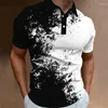 Polo da uomo Polo moda Cuciture T-shirt colorate Top casual Abbigliamento sportivo Abbigliamento uomo oversize Bottoni a maniche corte Tees