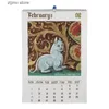Kalender lelijke middeleeuwse kat kalender 2024 muur interessante kalender planner hangt kalender unieke cadeaus voor kattenliefhebbers Y240322