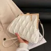 Designer Handbags for Women Personalized Bag Spring New Lingge Embroidered Single Shoulder Crossbody Bag Womens Clamping Shell Bag