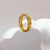 Cluster Rings Real 18K Gold Copper Coin Ring AU750 Colored Non Demolding Fine Jewelry For Men And Women Commemorative Day GiftR0018