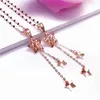 Hängen pläterade 14k Rose Gold Tassel Star Halsband utsökta lyxiga kvinnors hänge bröllop smycken tillbehör