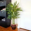 Flores decorativas quase naturais 5,5' planta artificial de bambu com verde do plantador