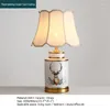 Lámparas de mesa Debby Ceramic Light de escritorio de latón para la sala de estar en el hogar Oficina de dormitorio
