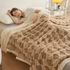 Filtar fleece lamm filt dubbel lager förtjockad luftkonditionering soffa täckning