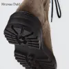 Botlar Mrxmus İngiltere High Street Vintage Side Fermuar Cowhide Ayak Bileği Bot Kış Botları Kadın Ayakkabı Kadın Botas Mujer Ayakkabı Kadın