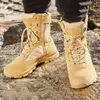 Chaussures de Fitness pour hommes, bottes militaires tactiques militaires d'extérieur avec fermeture éclair, respirantes, antidérapantes, résistantes à l'usure, sport Trekking escalade désert