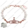 Bracelet perlé avec boîte Pearl Strand Diamond Tennis Planet Bracelets Femme Gold Designer JewelryFashion Accessoires Drop Livraison Juif Otwpo