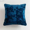 Kudde Solid Cover 45x45cm/60x60cm Plush Navy Goldish Ice Fransed Home Decorative for Soffa Bed Chair