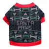 Vêtements de chien T-shirt de Noël Pull Automne Printemps Vêtements pour animaux de compagnie Chat Chiot Outfit Chihuahua Yorkie Poméranie Costume Manteau Noël