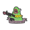 Funny Frog Let Me Love You Enamel Pin Creative Animal Brooches Cartoon Glitter Lapel Badge Jewelry Clothes Hat Backpack Pin Gift