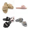 Ny grossist i lager Autumn Winter Chain Diamond Plush Slippers inomhus och utomhus plysch platt botten varma tofflor gai päls kedjor fluffiga vinter babouche