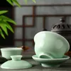 Conjuntos de chá de alta qualidade chinês tradicional celadon gai wan conjunto de chá china dehua osso copo gaiwan porcelana chaleira 50% de desconto