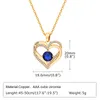 Pendant Necklaces Women Luxury Heart CZ Stone Necklace Chic Birthstone I Love You Jewelry To Mom Girlfriend Wife