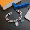 Pulsera de plata esterlina clásica de lujo para hombres y mujeres Joyería de moda Pulsera en L Pulsera de plata tailandesa estilo roca de alta calidad Pulsera de serie cubana de alta gama con caja