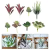 Fiori decorativi 8 decorazioni artificiali piante grasse floccate piccole piante verdi Echeveria Air Picks strutturate lavorazione fai da te per ufficio