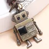 Klasyna A vintage kończyn ruchomy robot Klapa Kobieta Kobiety Kreatywny metalowy klucz wisiorek Keyrings Męs