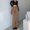 Damen Jeans Braune Hose für Frau Flare High Waist S Hose Bell Bottom Flared Gyaru Wide Leg Hippie Korean Fashion Emo A