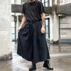 Japon Streetwear Mode Lâche Casual Pantalon Large Hommes Punk Hip Hop Gothique Jupe Pantalon Noir Sarouel Pantalon Genre Vêtements 240312