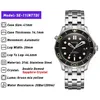 PHYLIDA Black Dial MIYOTA or PT5000 Automatic Watch DIVER NTTD Style Sapphire Crystal Solid Bracelet Waterproof 200M 210329259o