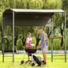 Gazebo de acero para exteriores, doble STOCK, Patio trasero de EE. UU., parrilla para barbacoa, con toldo lateral, mostradores de barra y ganchos Wf280542aae