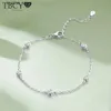 Charmarmband TBCYD 3mm 0.5CTTW D Färg VVS1 Moissanite för kvinnor 925 Sterling Silver Diamond Round Bubble Handkedjesmycken gåvor L240322