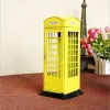 Boxes Supermarket Displays,Street Telephone Booth Piggy Bank ,London Phone Booth Model Tourism Multicolor Children Gift 9*9*25cm