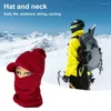 Berets Frauen Herbst Winter Warme Schal Hut Plüsch Ball Dekor Einfarbig Stricken Dicke Erweiterte Krempe Mit Gesichtsschutz