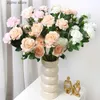 Faux Floral Greenery 1/3/5bundle Peony Artificial Flowers Bouquet Fake Flowers for Home Room Decor Garden Wedding Decoration Outdoor Vase Accessories Y240322