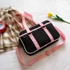 Bolso de nailon para mujer, bolso de diseñador, 2024, para chicas, comprador, moda informal, Retro, japonés, estilo Jk, bolsos de hombro con contraste de Color