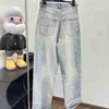 Designer B Home Paris Correct High Version High Quality 24S New Denim Pants with Large Letters Versatile for Men and Women O7T7