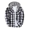 Racing Jackets Lente herfst Plaid Hoodie Shirt Men Men lange mouw Casual streetwear patchwork losse kleding knop Drawing vintage shirts