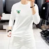 豪華なホットセール2024メンズカジュアルTシャツデザイナーメンメンレディースブラックホワイトティーロングスリーブ女性女性ホットドリルヒップホップストリートウェアサイズM-4XL