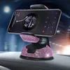 Cell Phone Mounts Holders Crystal Car Phone Holder Mount Mobile Cell Phone Stand GPS Support Pink Bling Diamond Car Accessories Interior for Women 240322