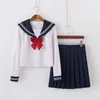 Uniformes scolaires de Style japonais S2XL pour filles, Costume de la marine pour femmes, Costume JK Sexy, chemisier de marin, ensemble jupe plissée, 240315