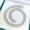 Collana ghiacciata di alta qualità Passare Tester di diamanti VVS Moissanite Bracciale gioielli hip hop 15MM Sterling Sier Collegamenti cubani