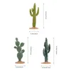 Flores decorativas 3 pçs decoração do escritório cactus estatuetas em miniatura pequena estátua artesanato plantas pvc mesa decoração criança