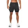 Sportshorts Heren Sportkleding Dubbeldeks hardloopshorts 2 in 1 strandbroeken Zomer Gym Fitness Training Jogging Korte broek 240321