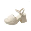 Sandali robusti scarpe da donna moda estiva firmate punta quadrata piattaforma con tacco donna calzature con tacco Zapatos Fiesta Mujer