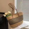 Totes Casual Bohemian Style Beach Bag 2024 Summer Straw Luxury Design Women's Handbag