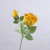 Roses de bourgeon floral simulé à double tête pour décoration de maison, salon, salle à manger, décoration, bouquet de mariage, fournitures de fleurs
