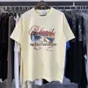 Herr t-shirts nya mode strandkokosnöt träd bokstavstryck t-shirt för mens par stil ultravad bomull fritids toppkläder H240401