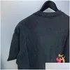 Hommes Plus Tees Polos Vinatge Washed T-shirts noirs Coton à manches courtes Hommes Femmes Hip-Hop T-shirts Drop Livraison Vêtements Taille Otwvh