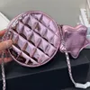 Couir cross-body rond Couber Chenel Fashion Small Sac à main sacs sacs brillants Diamond Evening Cosmetic Mini Embrayage portefeuille