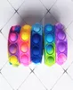 Push Bubble Braccialetti in silicone Decompressione Pop Finger Toys Bracciale Puzzle Press Stress Bracciale sensoriale Anello elastico tinto in massa Vendita G8426712