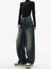 Hohe Taille Frauen Jeans Harajuku Vintage BF Stil Streetwear Allmatch Lose Mode Femme Breite Bein Denim Hosen 240307