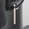 Dangle Earrings 2024 Elegant Temperament Trend Copper Zircon Long Rose Gold And Silver Color Jewelry Wedding Bride Bridesmaid High Quality